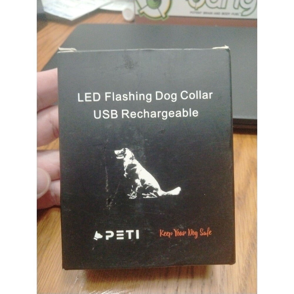 LED Flashing Dog Collar USB Rechargeable Red Small